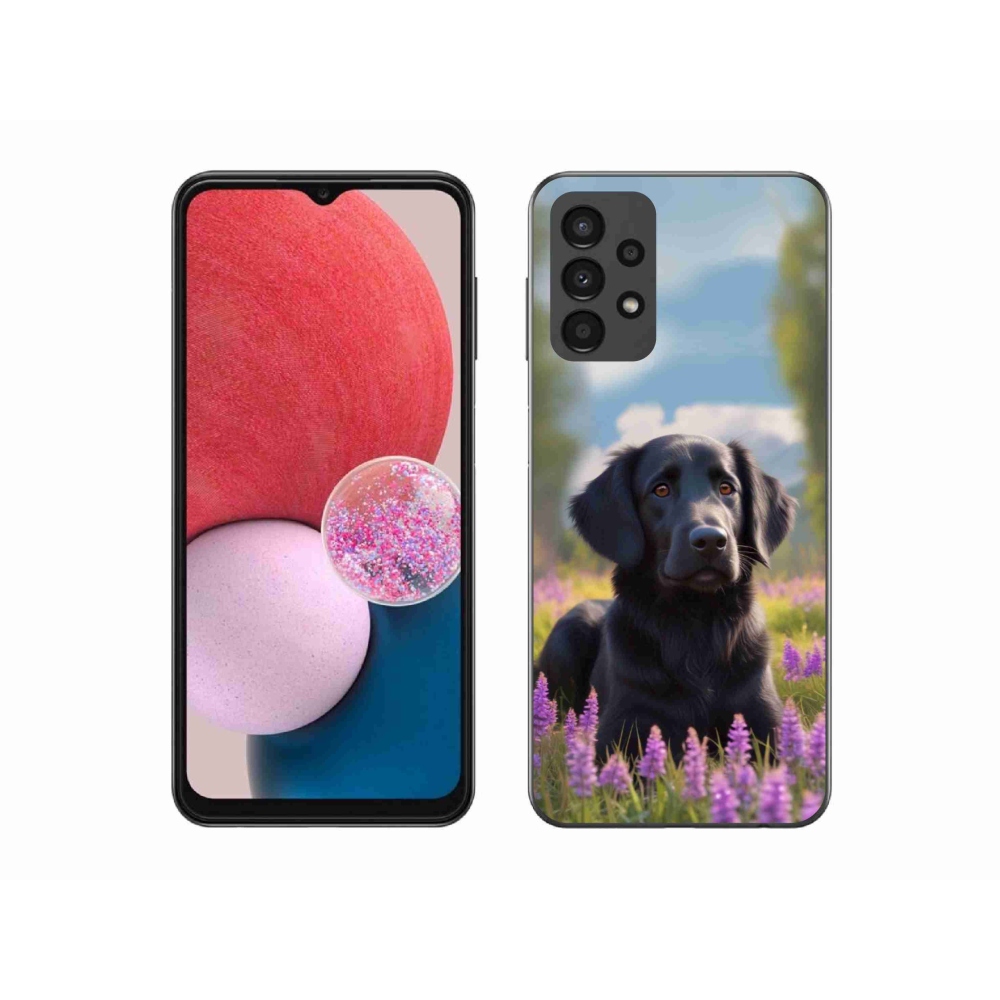 Gelový kryt mmCase na Samsung Galaxy A13 - elegantní černý retrívr