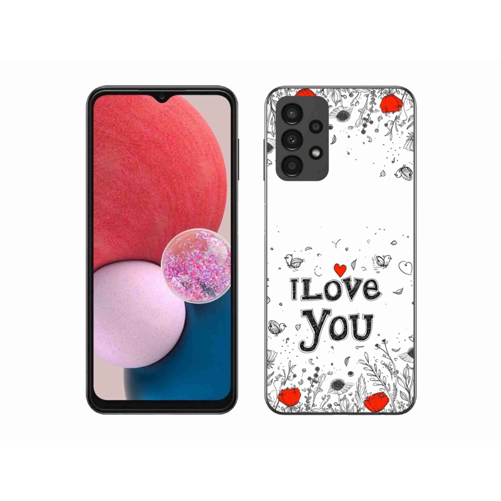 Gelový kryt mmCase na Samsung Galaxy A13 - I love you bílé pozadí