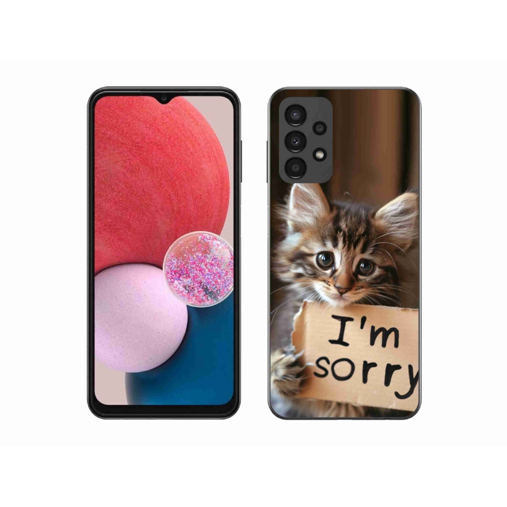 Gelový kryt mmCase na Samsung Galaxy A13 - kočíčí omluva