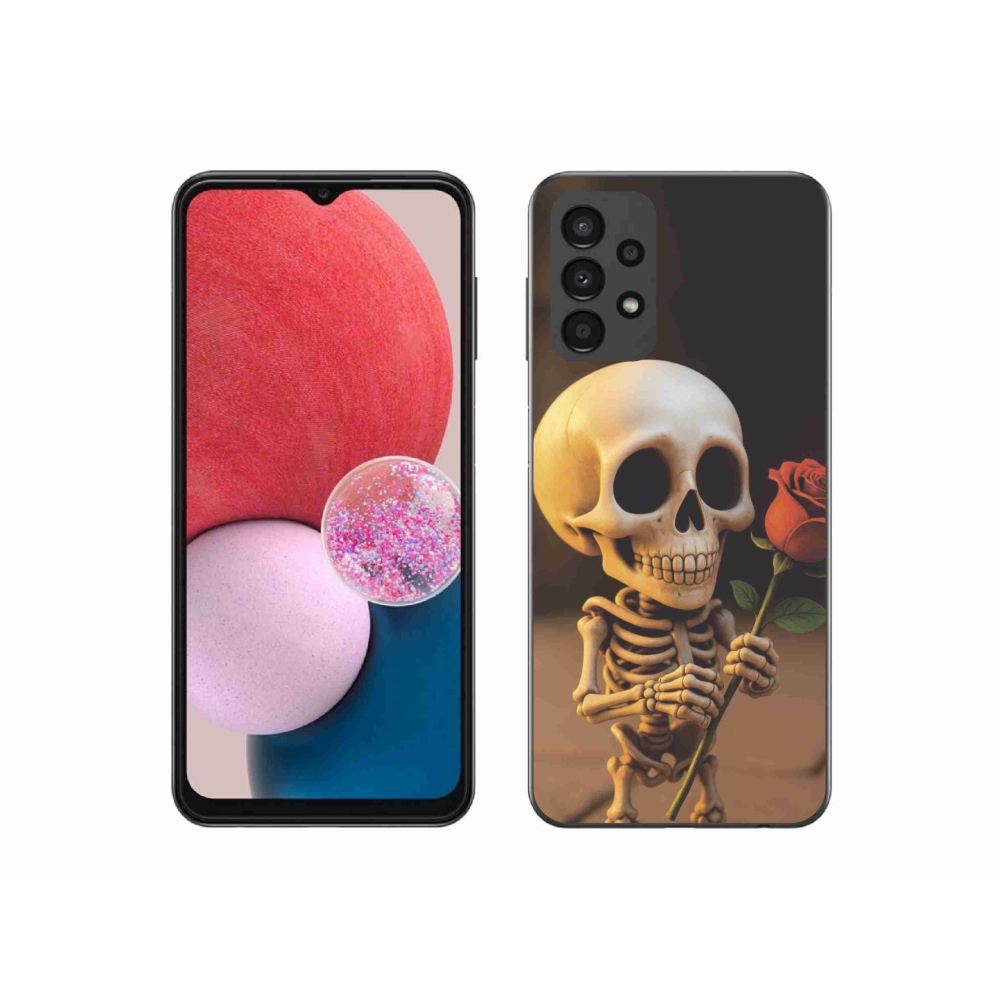 Gelový kryt mmCase na Samsung Galaxy A13 - kostlivec s růží