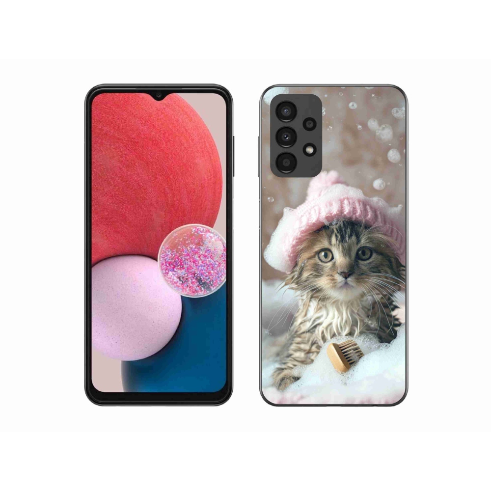 Gelový kryt mmCase na Samsung Galaxy A13 - kotě a koupel