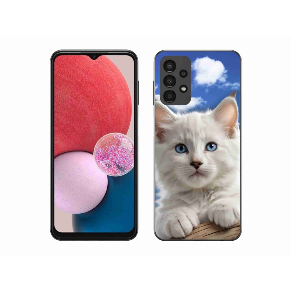 Gelový kryt mmCase na Samsung Galaxy A13 - kotě a oblaka