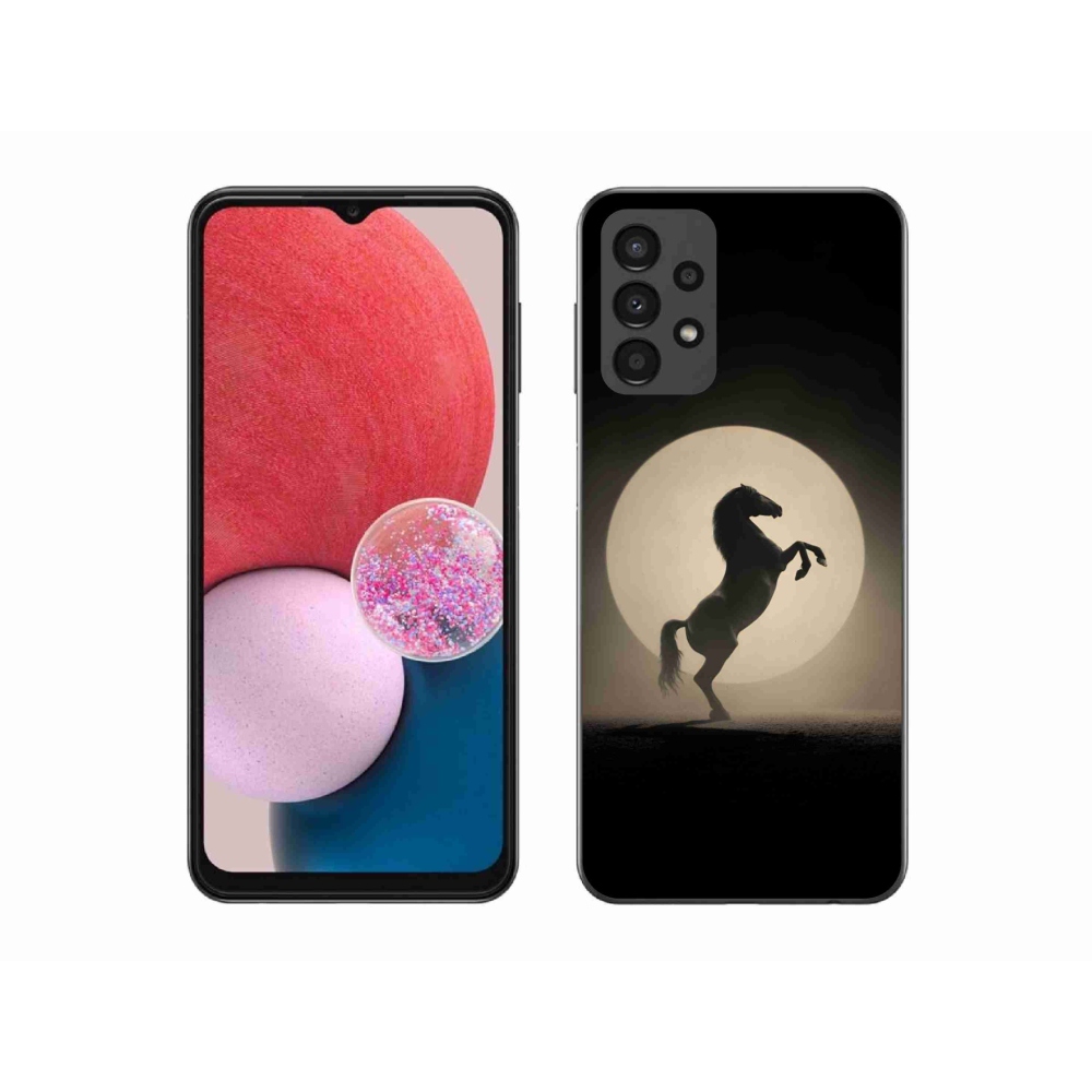 Gelový kryt mmCase na Samsung Galaxy A13 - kůň v siluetě