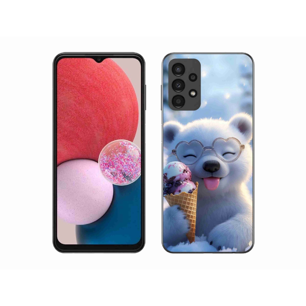 Gelový kryt mmCase na Samsung Galaxy A13 - medvídek se zmrzlinou