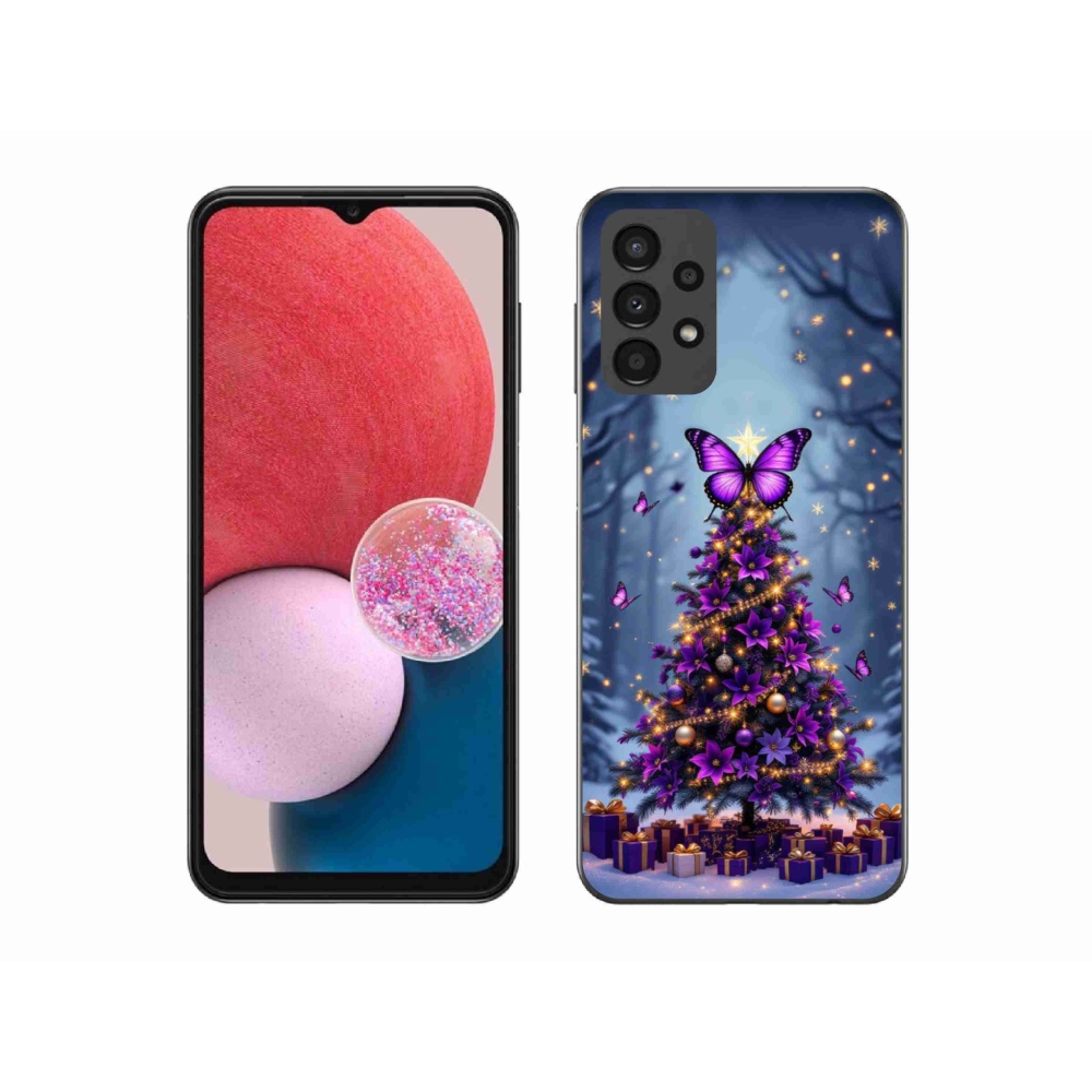Gelový kryt mmCase na Samsung Galaxy A13 - motýlí vánoční stromek