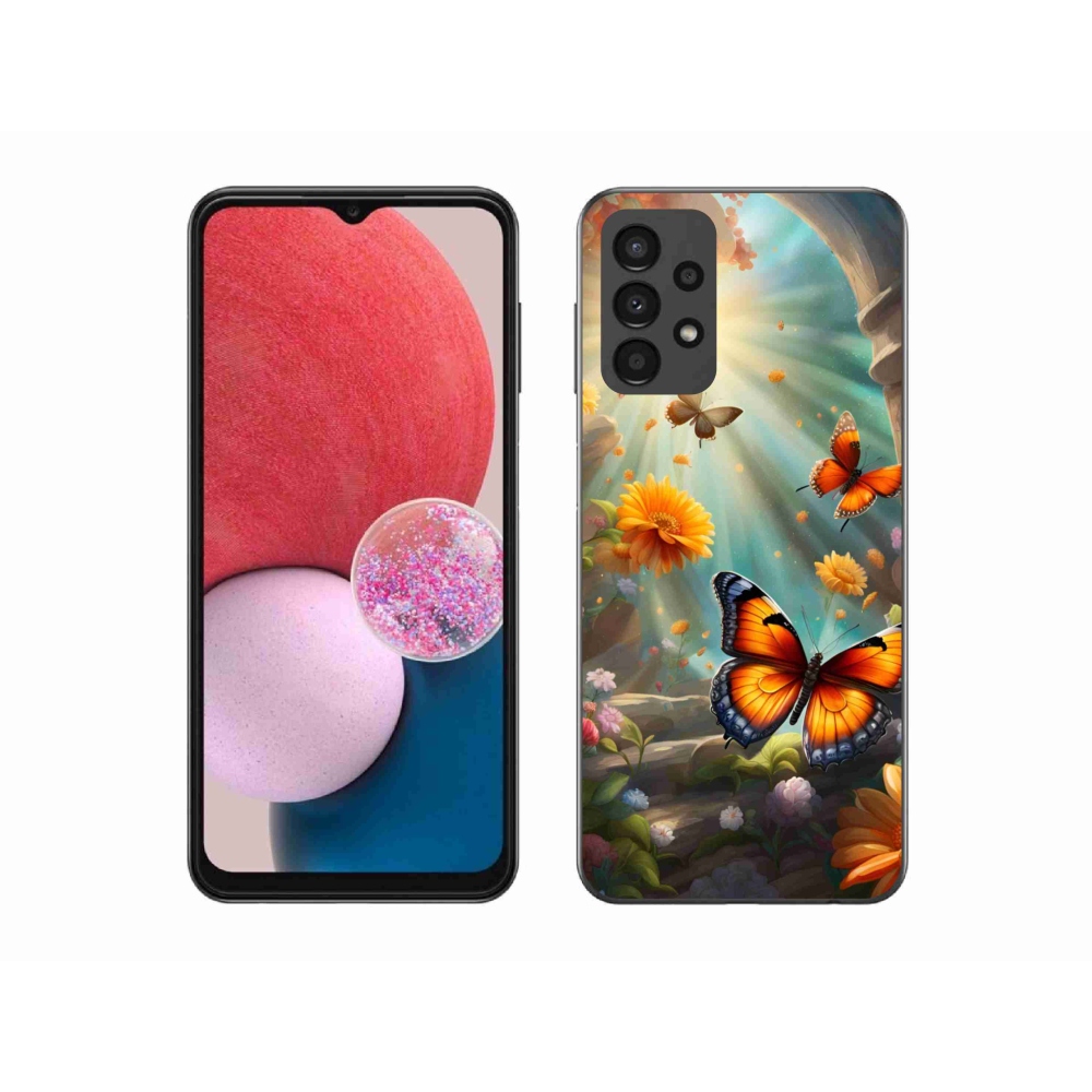 Gelový kryt mmCase na Samsung Galaxy A13 - motýlí zahrada 2