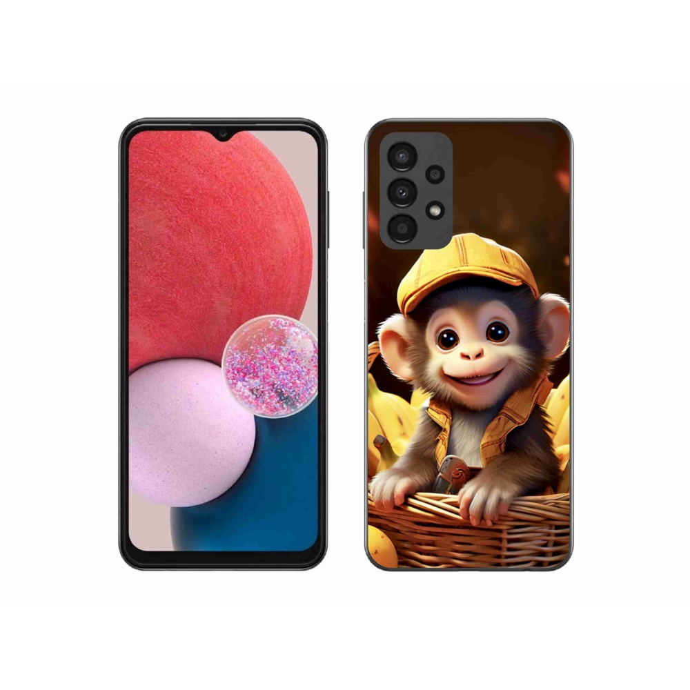 Gelový kryt mmCase na Samsung Galaxy A13 - opice v košíku