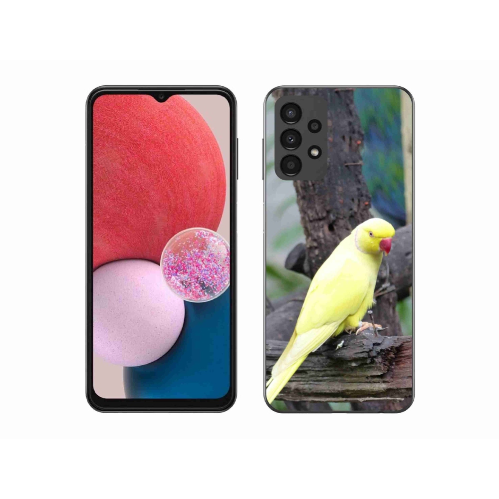 Gelový kryt mmCase na Samsung Galaxy A13 - papoušek alexandr žlutý