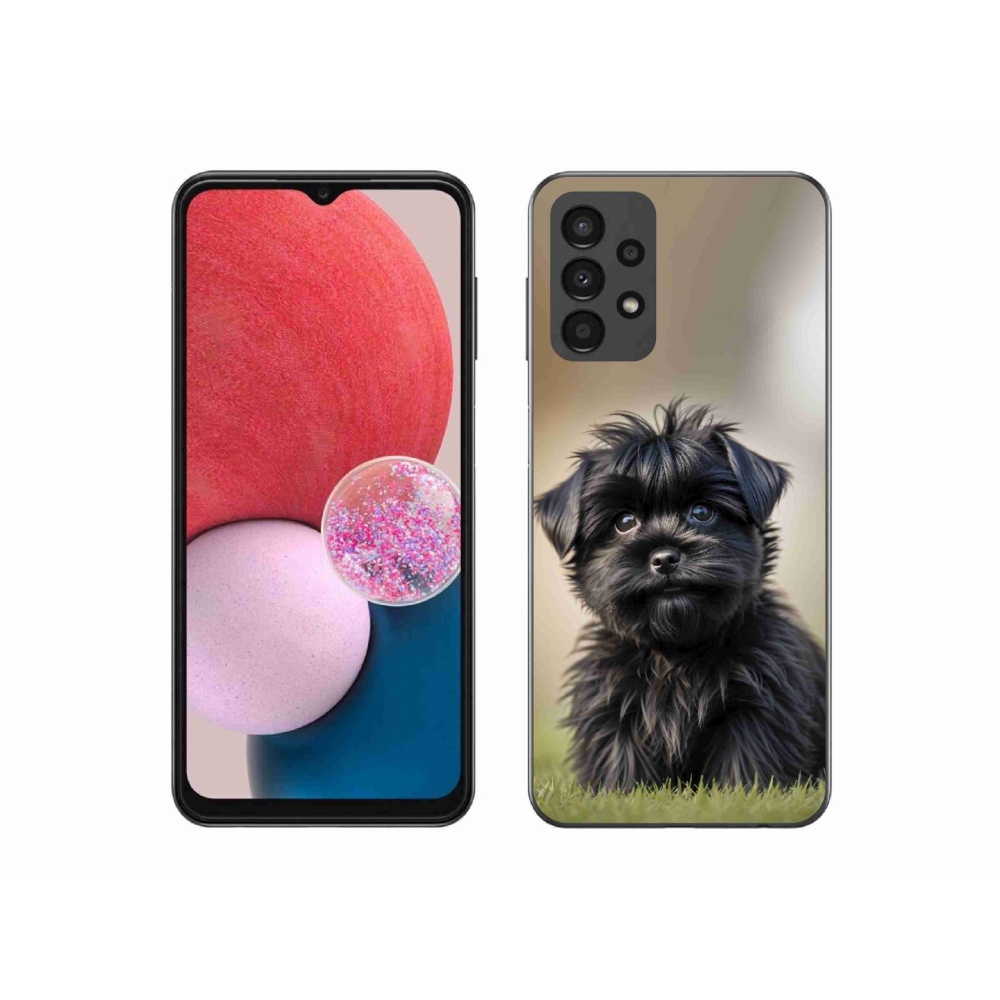 Gelový kryt mmCase na Samsung Galaxy A13 - roztomilý černý pejsek