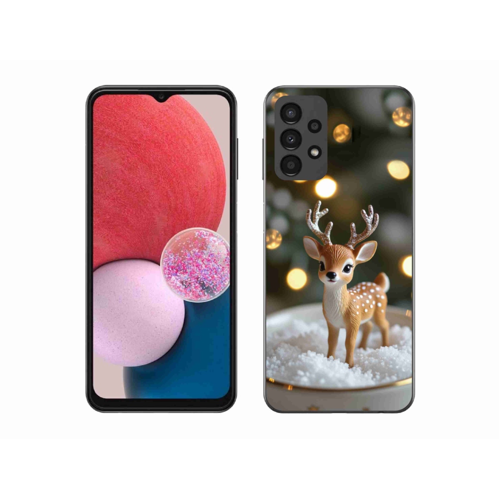Gelový kryt mmCase na Samsung Galaxy A13 - roztomilý vánoční jelen