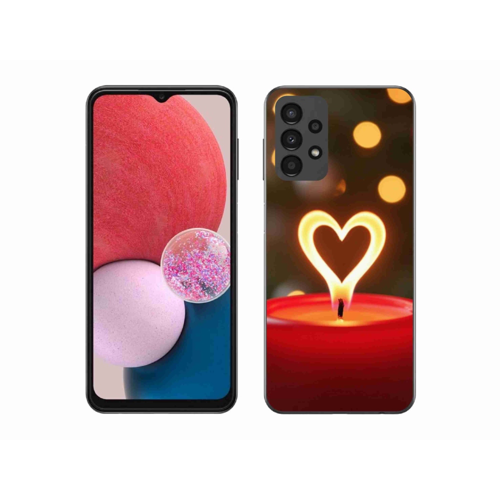Gelový kryt mmCase na Samsung Galaxy A13 - srdce z plamene