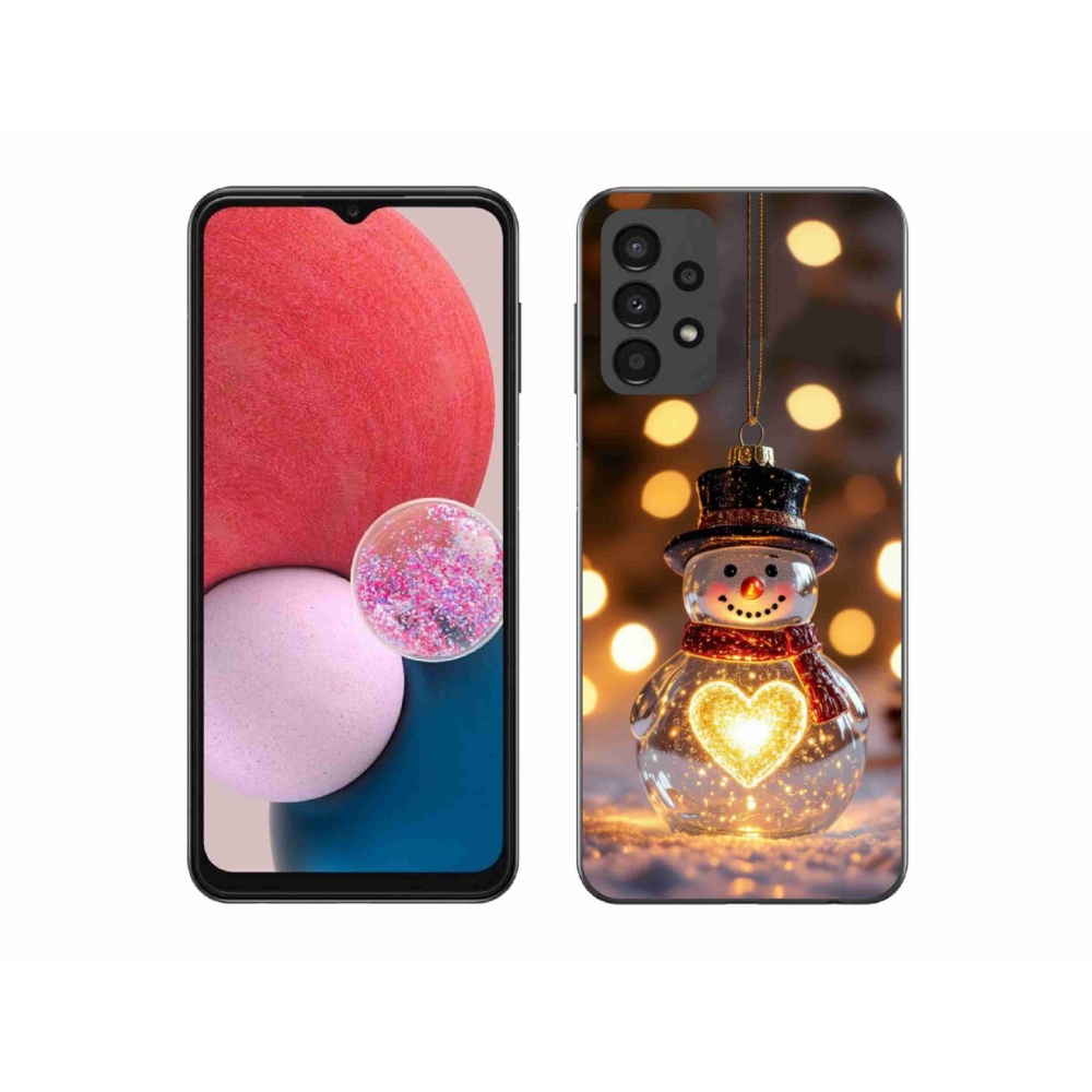 Gelový kryt mmCase na Samsung Galaxy A13 - svítící vánoční sněhulák