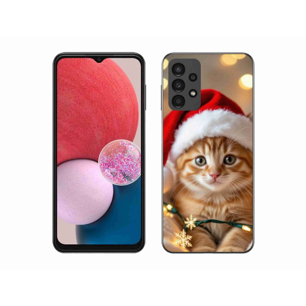 Gelový kryt mmCase na Samsung Galaxy A13 - vánoční kotě