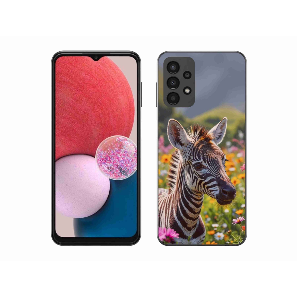 Gelový kryt mmCase na Samsung Galaxy A13 - zebra na louce