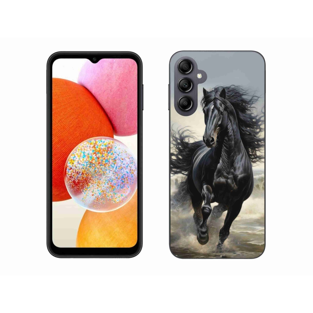 Gelový kryt mmCase na Samsung Galaxy A14 4G/5G - běžící černý kůň
