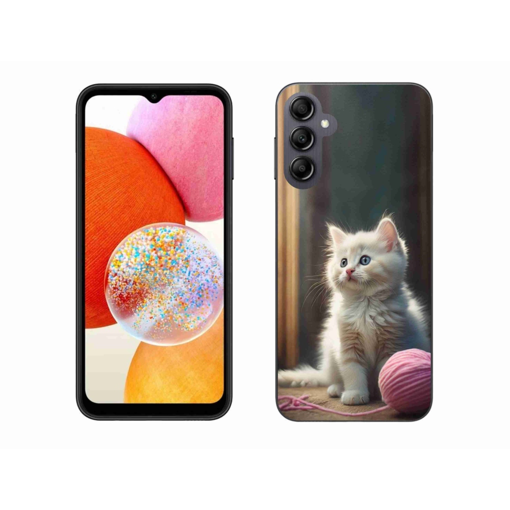 Gelový kryt mmCase na Samsung Galaxy A14 4G/5G - bílé kotě 2