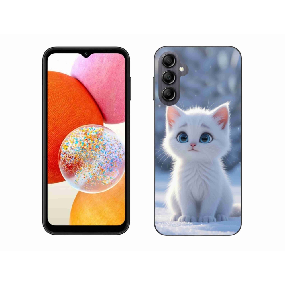 Gelový kryt mmCase na Samsung Galaxy A14 4G/5G - bílé kotě 3