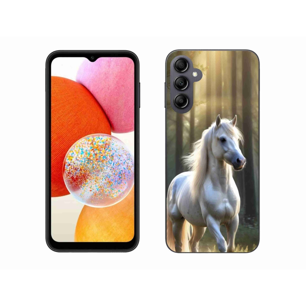 Gelový kryt mmCase na Samsung Galaxy A14 4G/5G - bílý kůň 3