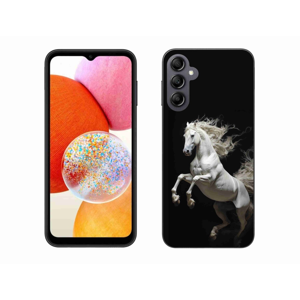 Gelový kryt mmCase na Samsung Galaxy A14 4G/5G - bílý kůň 4