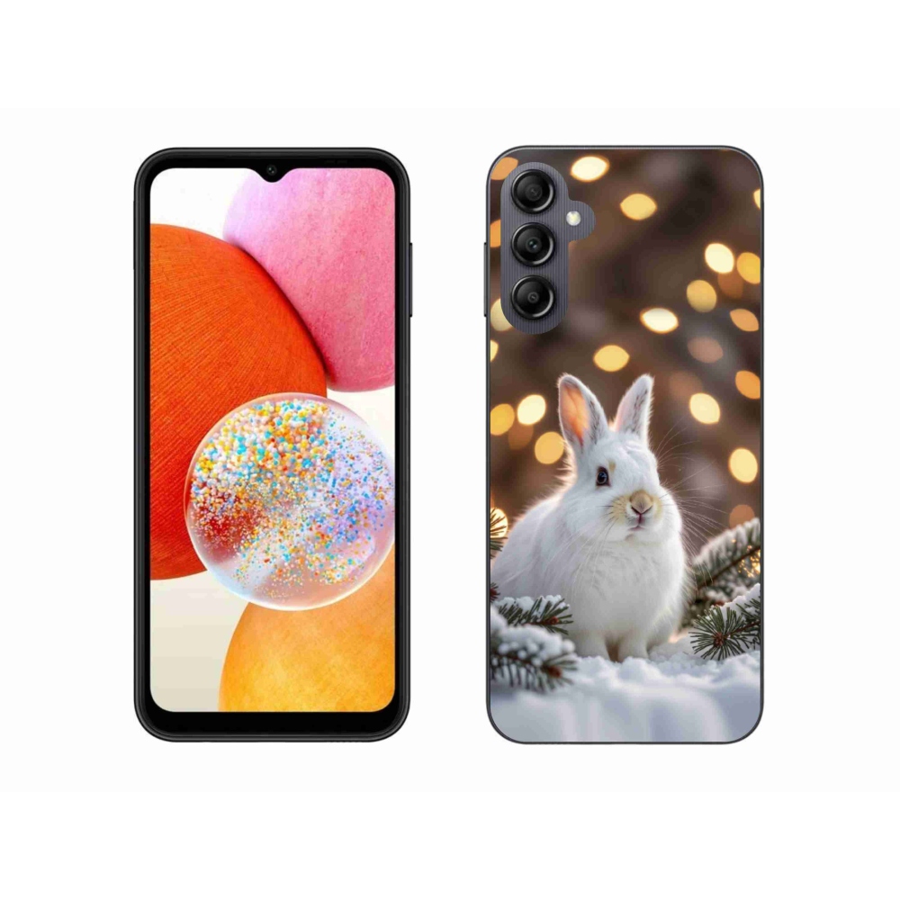 Gelový kryt mmCase na Samsung Galaxy A14 4G/5G - bílý zajíc