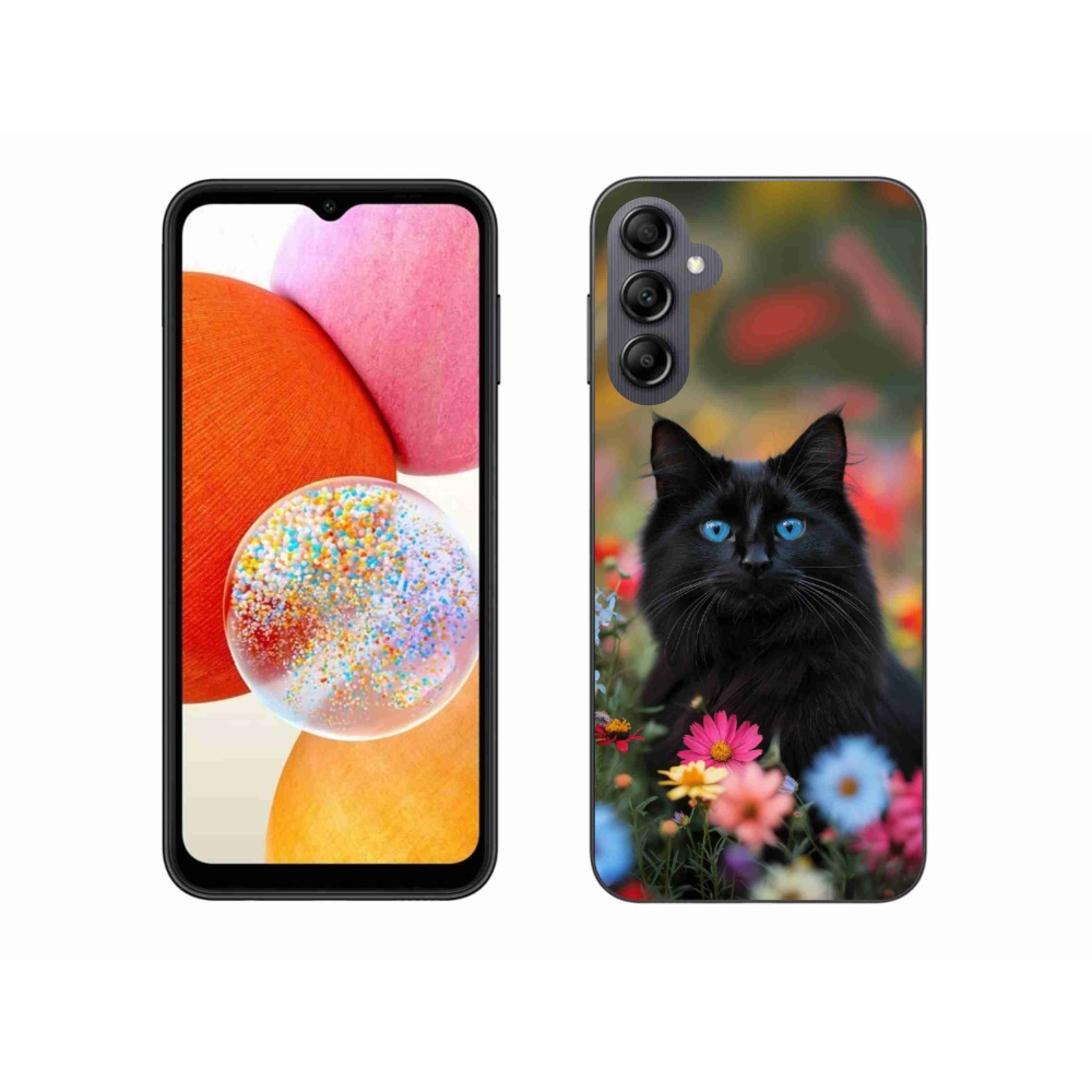 Gelový kryt mmCase na Samsung Galaxy A14 4G/5G - černé kotě 4