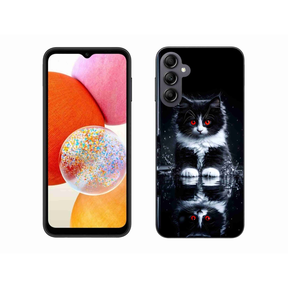 Gelový kryt mmCase na Samsung Galaxy A14 4G/5G - černobílé kotě
