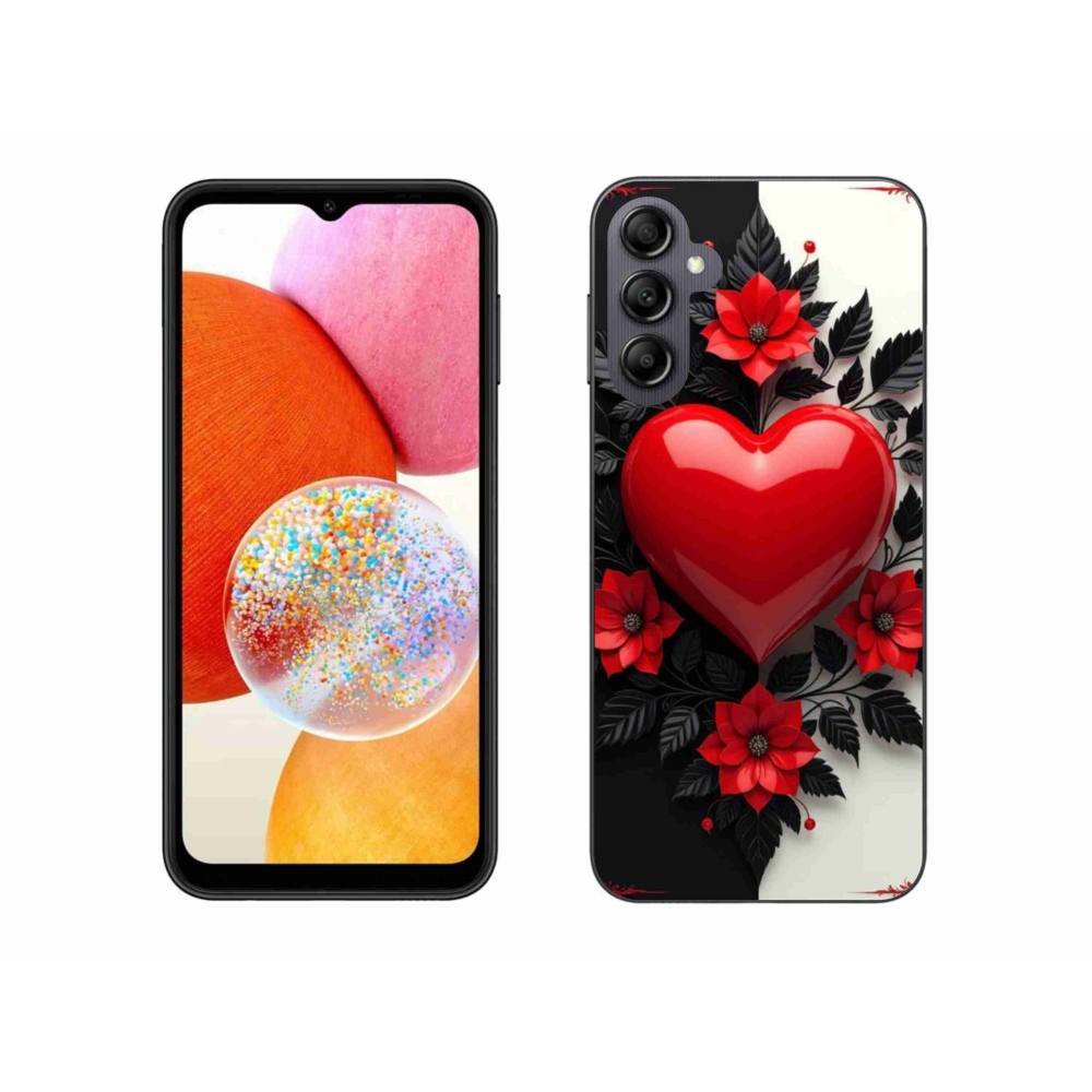 Gelový kryt mmCase na Samsung Galaxy A14 4G/5G - červené srdce