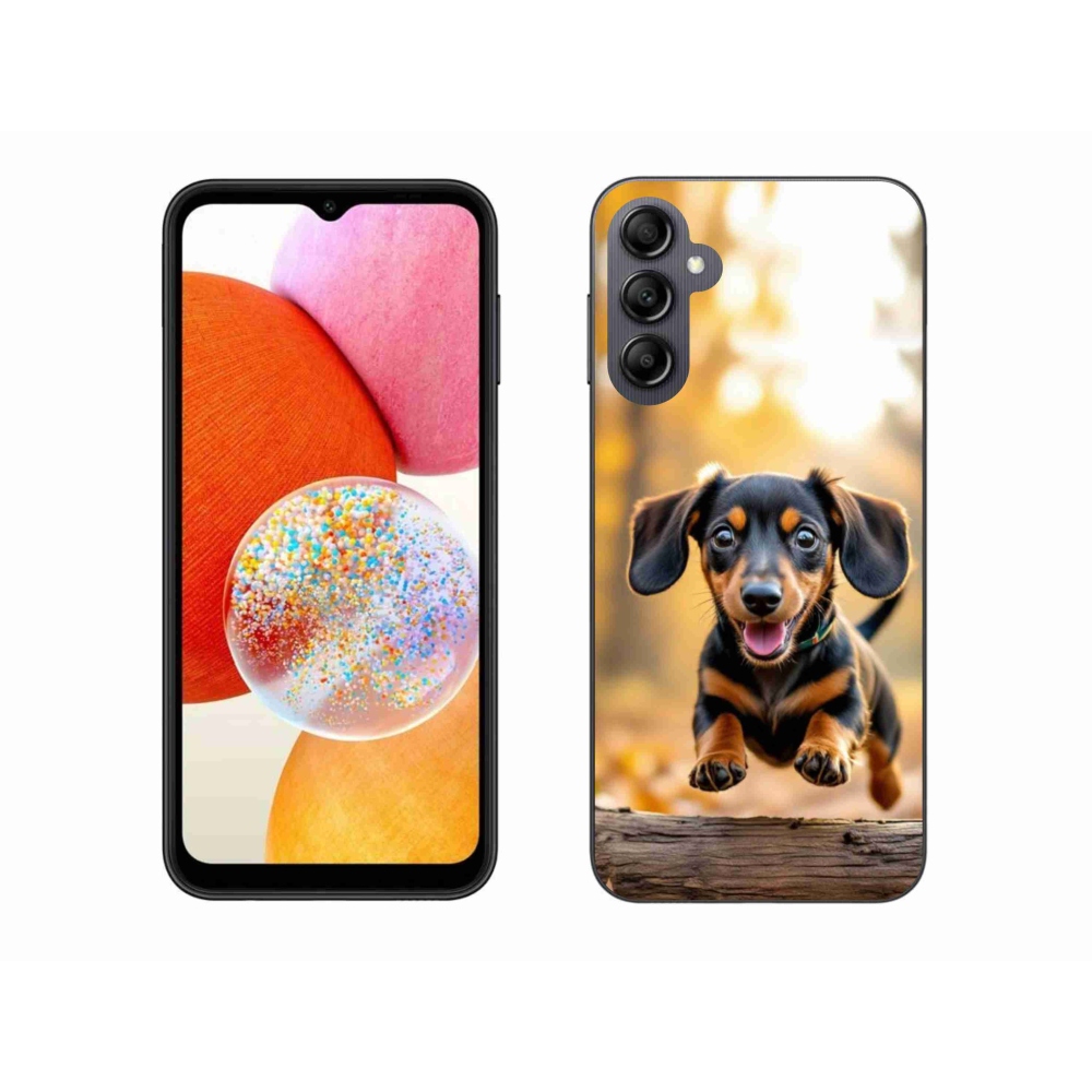 Gelový kryt mmCase na Samsung Galaxy A14 4G/5G - jezevčík 2