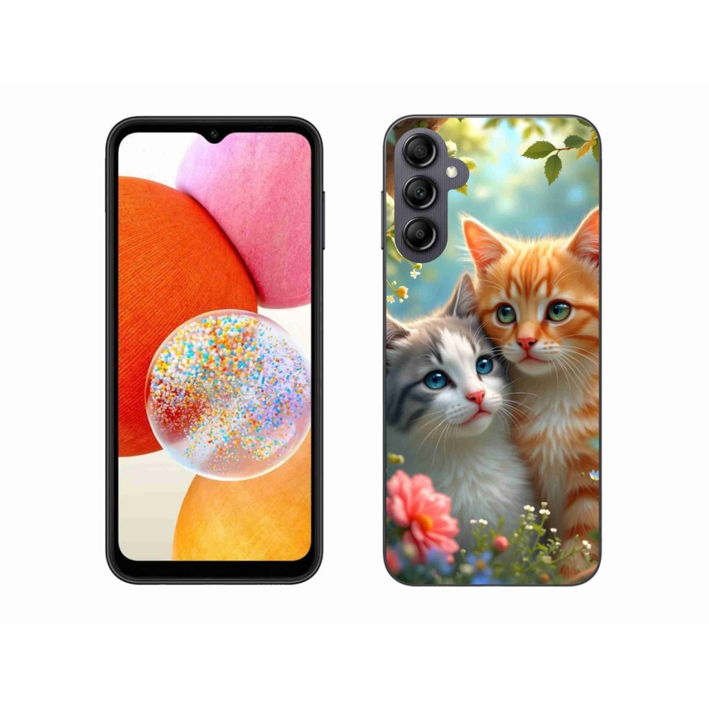 Gelový kryt mmCase na Samsung Galaxy A14 4G/5G - kočičí láska 2