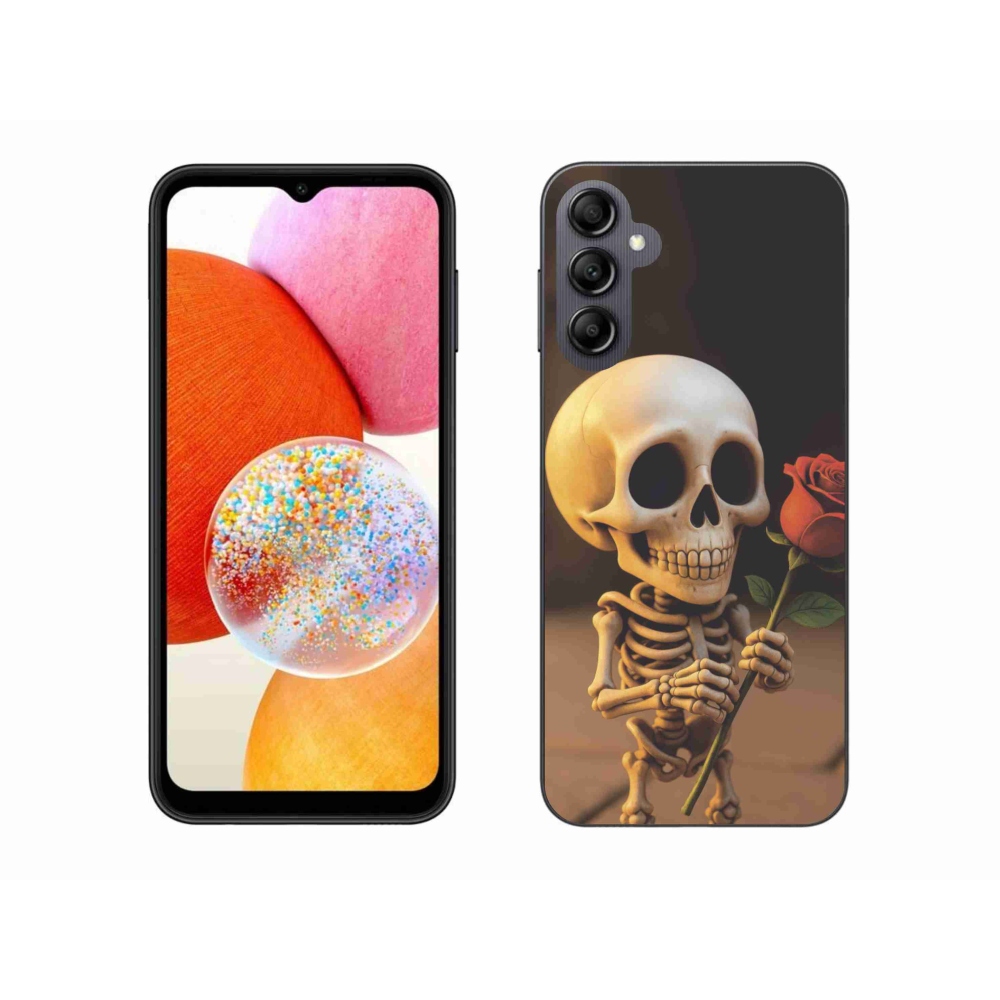 Gelový kryt mmCase na Samsung Galaxy A14 4G/5G - kostlivec s růží