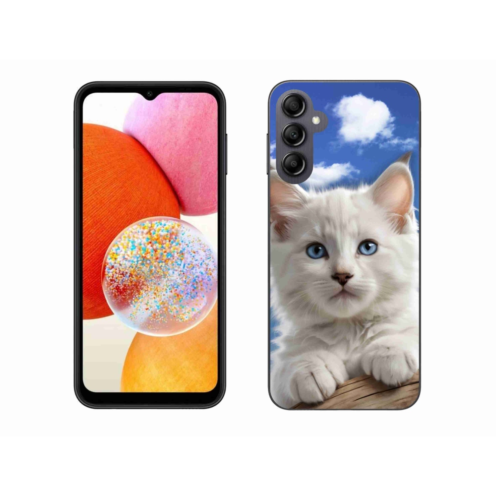 Gelový kryt mmCase na Samsung Galaxy A14 4G/5G - kotě a oblaka