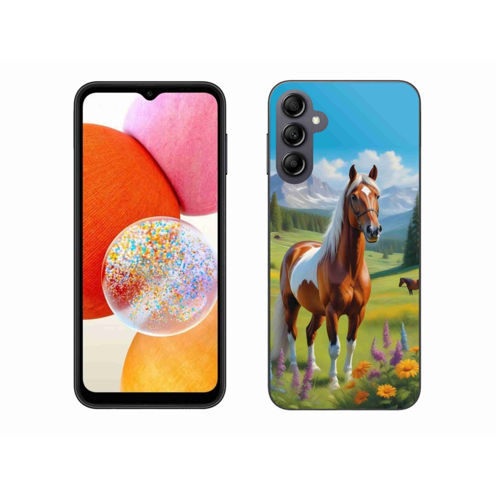 Gelový kryt mmCase na Samsung Galaxy A14 4G/5G - kůň na louce