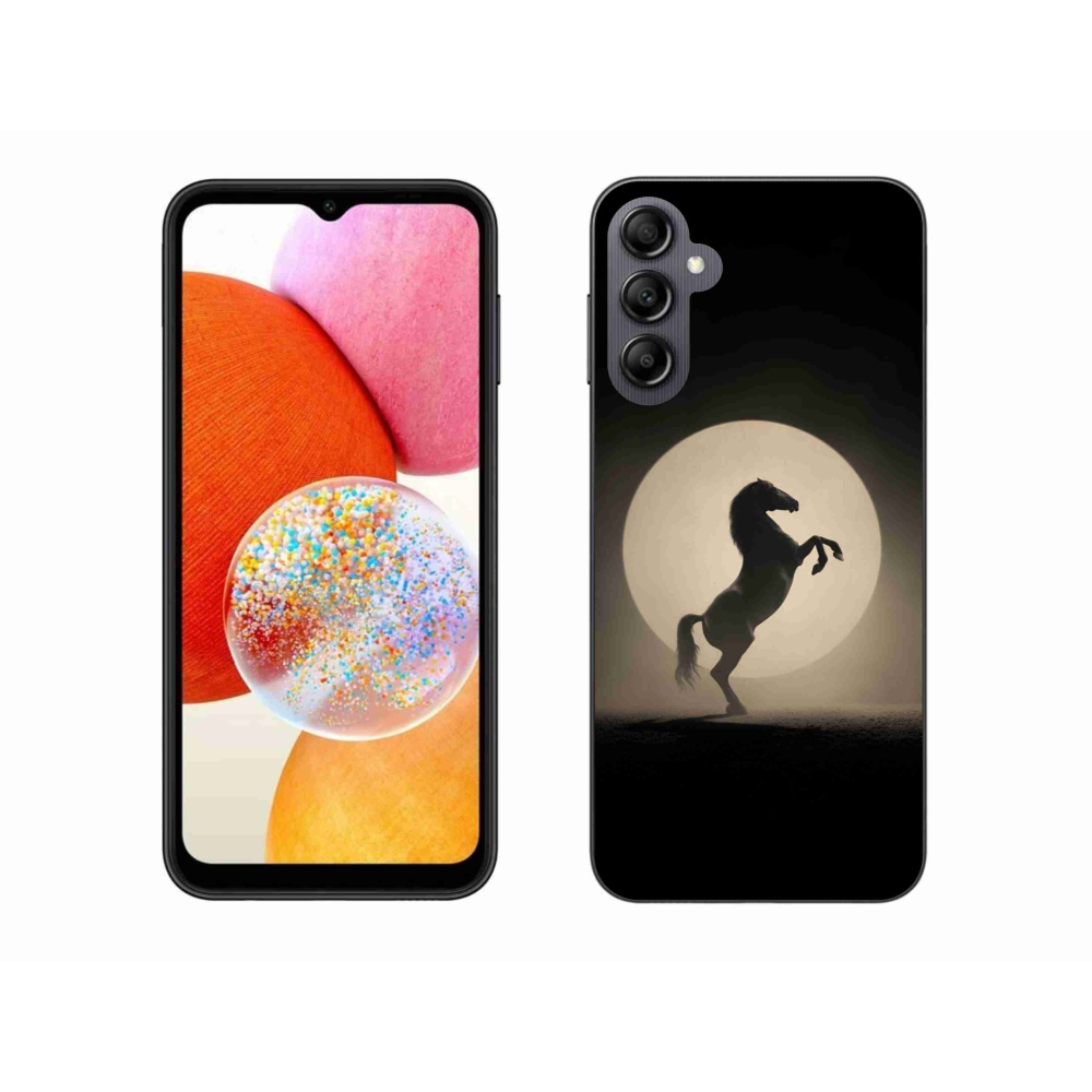 Gelový kryt mmCase na Samsung Galaxy A14 4G/5G - kůň v siluetě