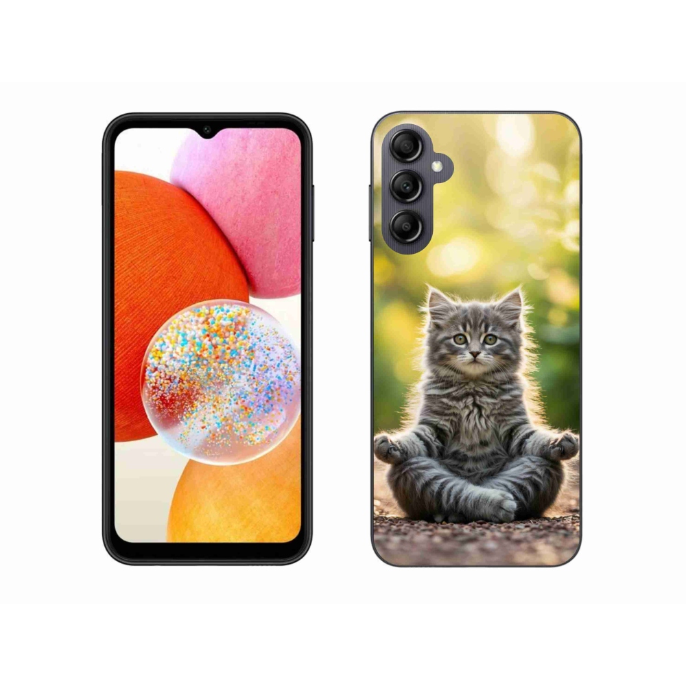 Gelový kryt mmCase na Samsung Galaxy A14 4G/5G - meditující kotě