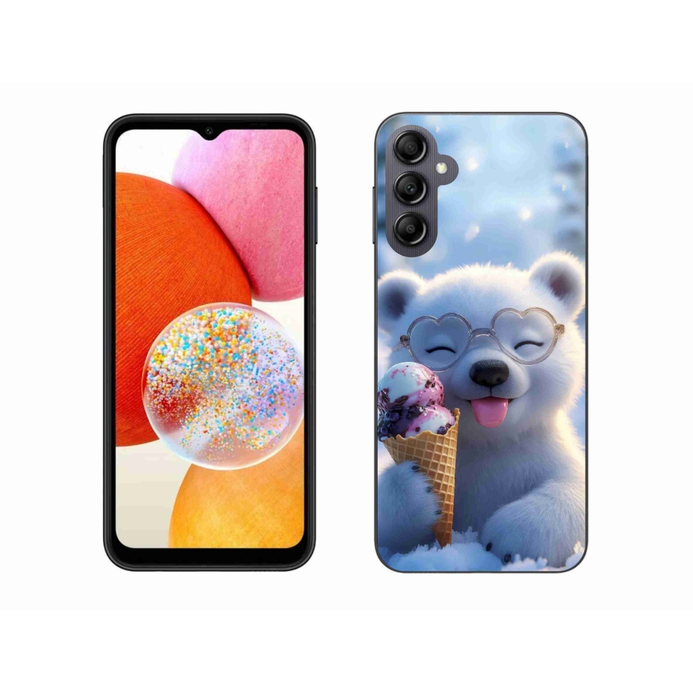 Gelový kryt mmCase na Samsung Galaxy A14 4G/5G - medvídek se zmrzlinou