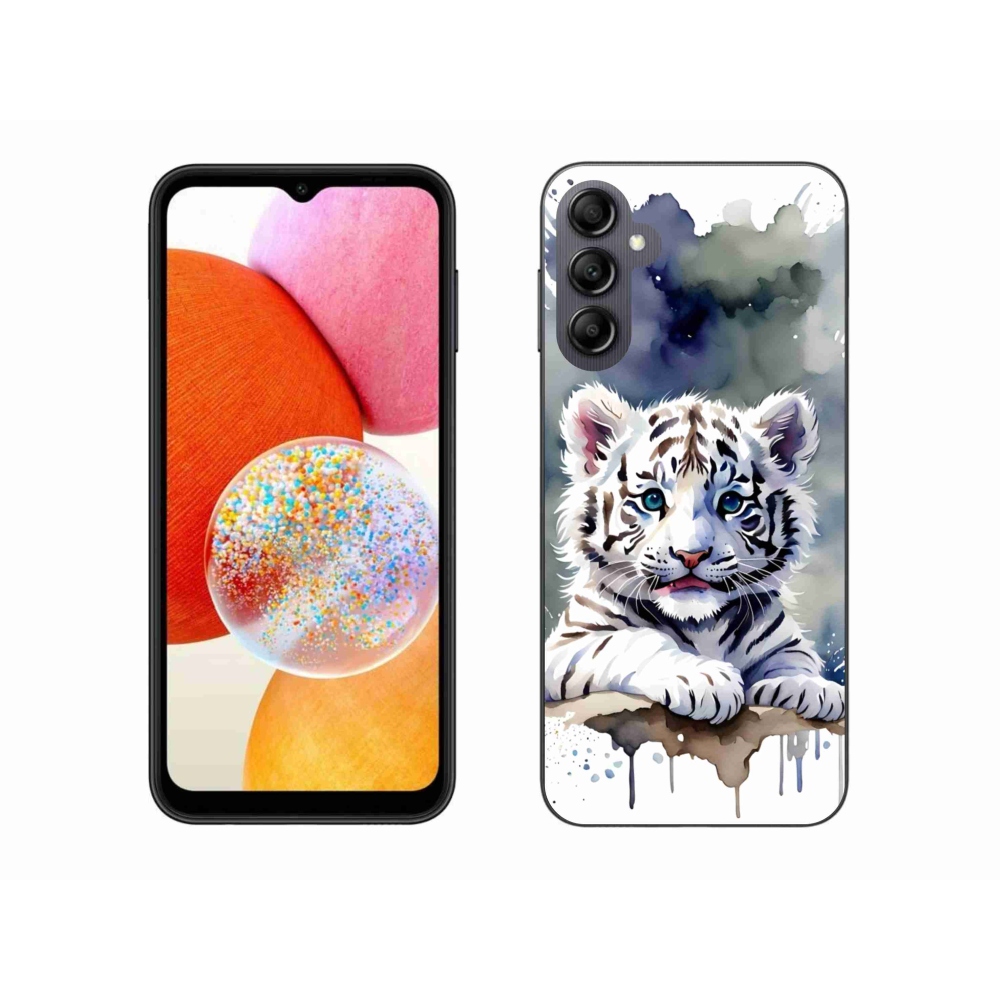 Gelový kryt mmCase na Samsung Galaxy A14 4G/5G - mládě bílého tygra