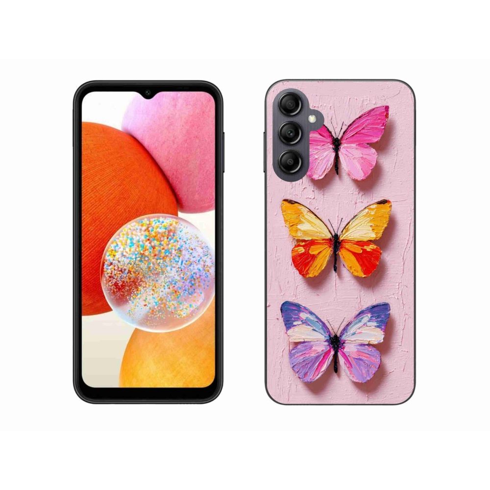 Gelový kryt mmCase na Samsung Galaxy A14 4G/5G - motýlí trojice