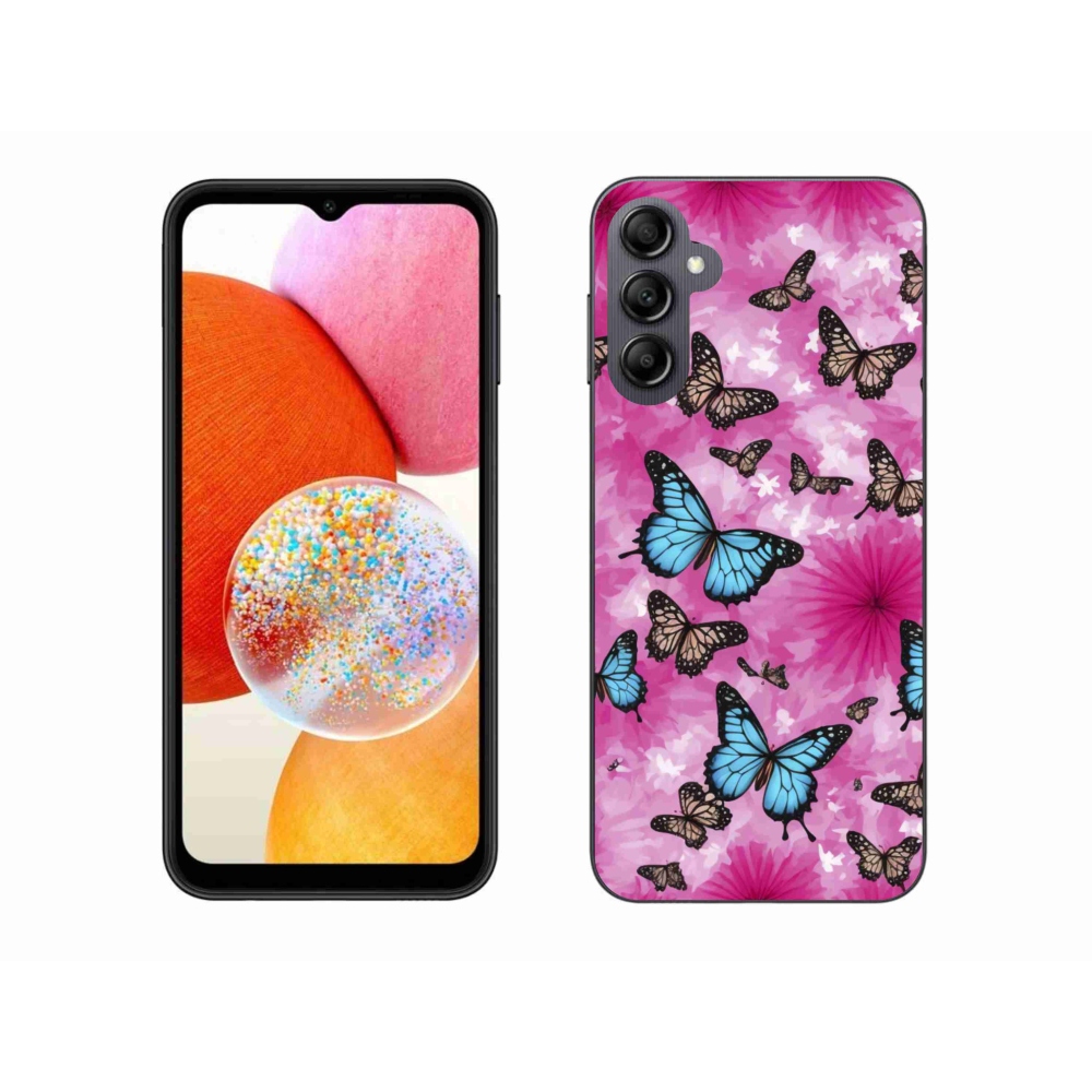 Gelový kryt mmCase na Samsung Galaxy A14 4G/5G - motýlí zahrada