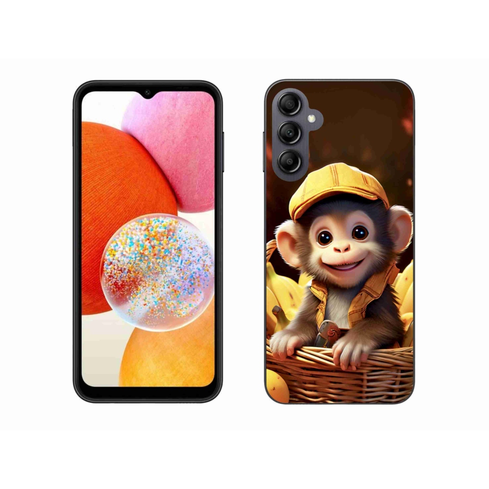 Gelový kryt mmCase na Samsung Galaxy A14 4G/5G - opice v košíku