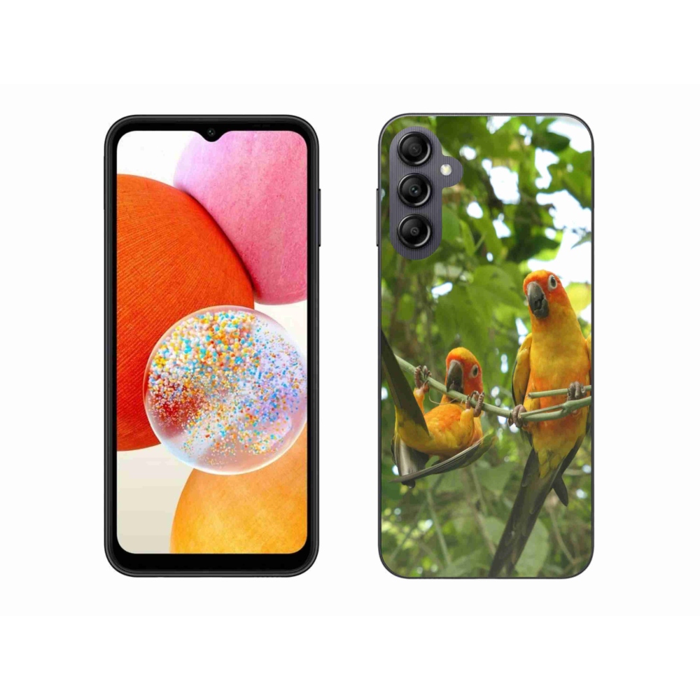 Gelový kryt mmCase na Samsung Galaxy A14 4G/5G - papoušci aratingy