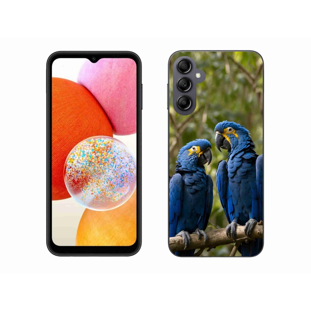 Gelový kryt mmCase na Samsung Galaxy A14 4G/5G - papouščí duo