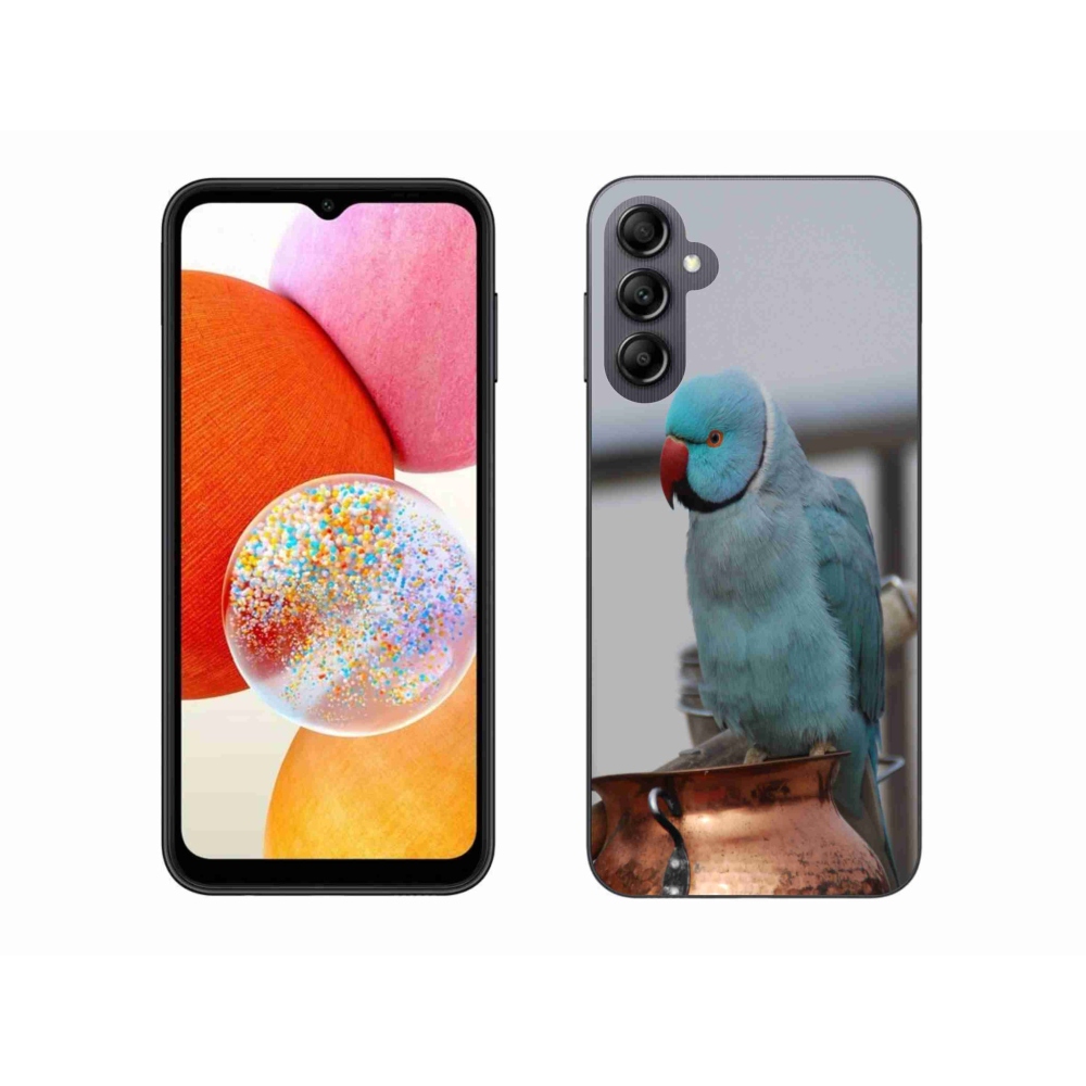 Gelový kryt mmCase na Samsung Galaxy A14 4G/5G - papoušek alexandr modrý