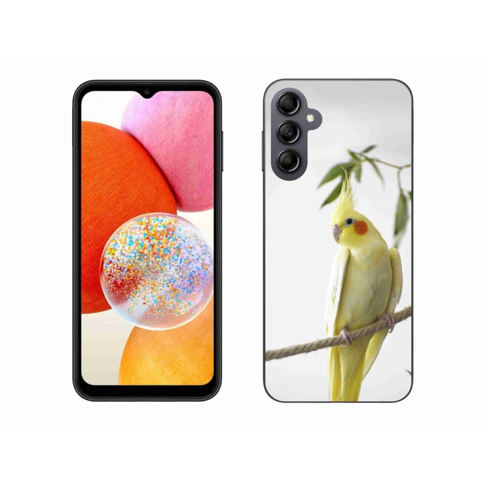 Gelový kryt mmCase na Samsung Galaxy A14 4G/5G - papoušek korela chocholatá