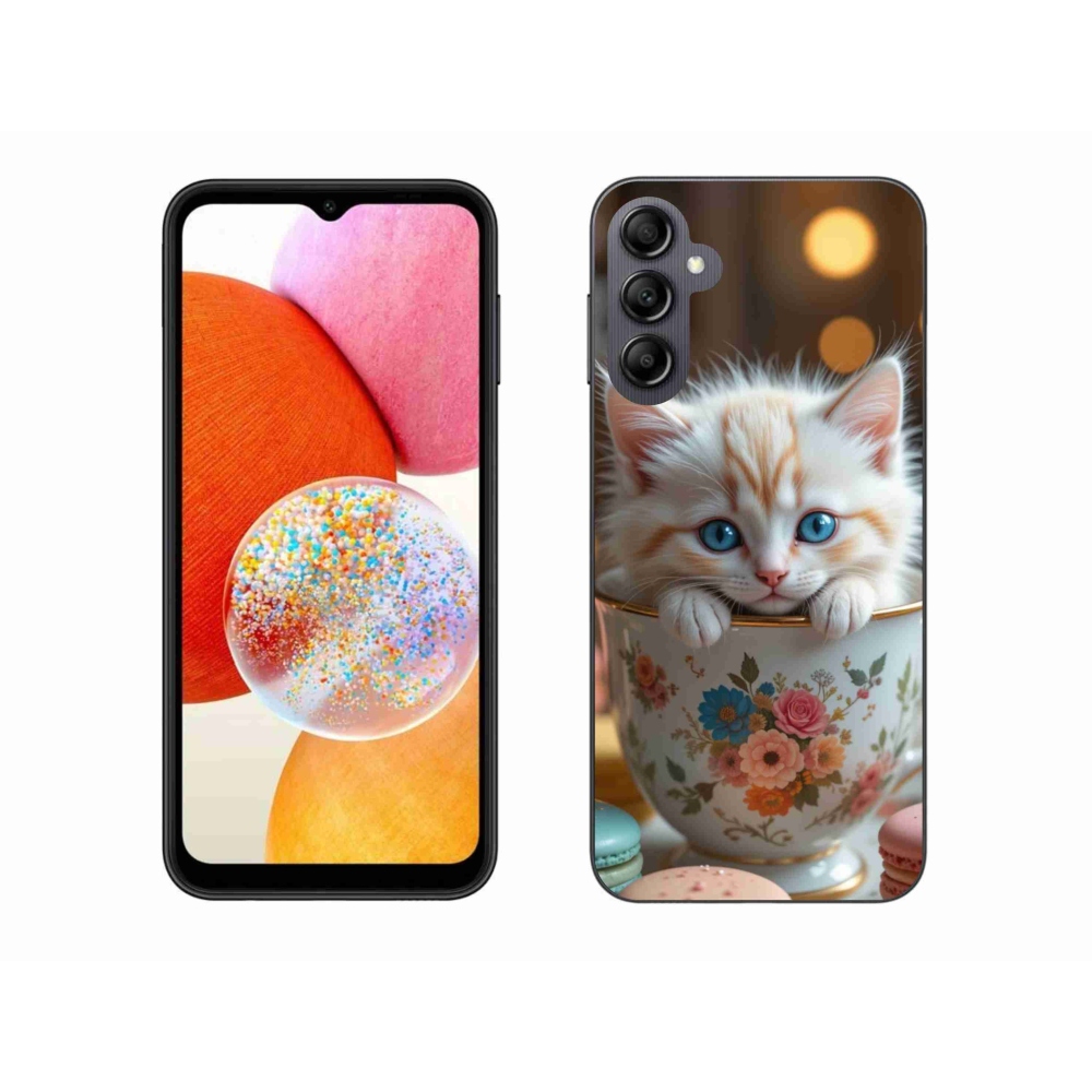 Gelový kryt mmCase na Samsung Galaxy A14 4G/5G - roztomilé kotě 6