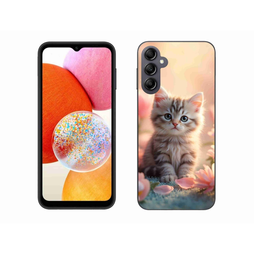 Gelový kryt mmCase na Samsung Galaxy A14 4G/5G - roztomilé kotě 8