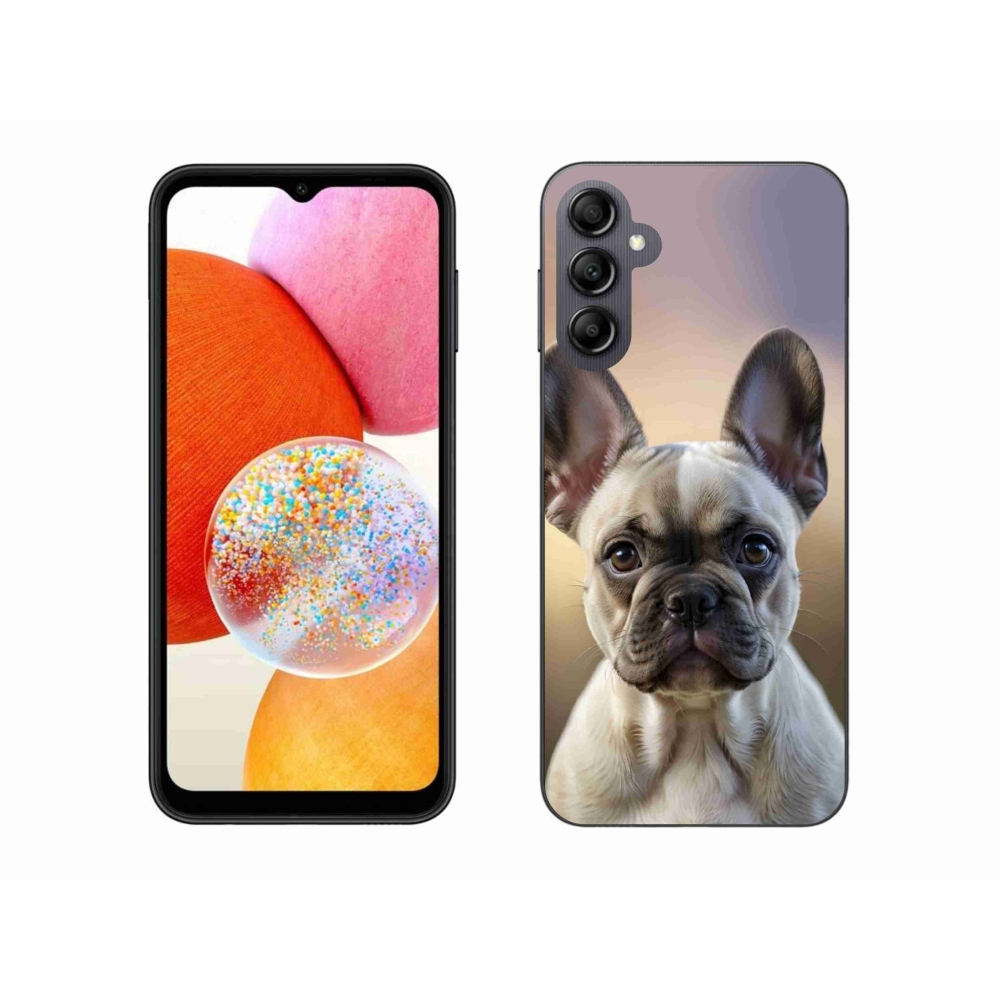 Gelový kryt mmCase na Samsung Galaxy A14 4G/5G - roztomilý francouzský buldoček