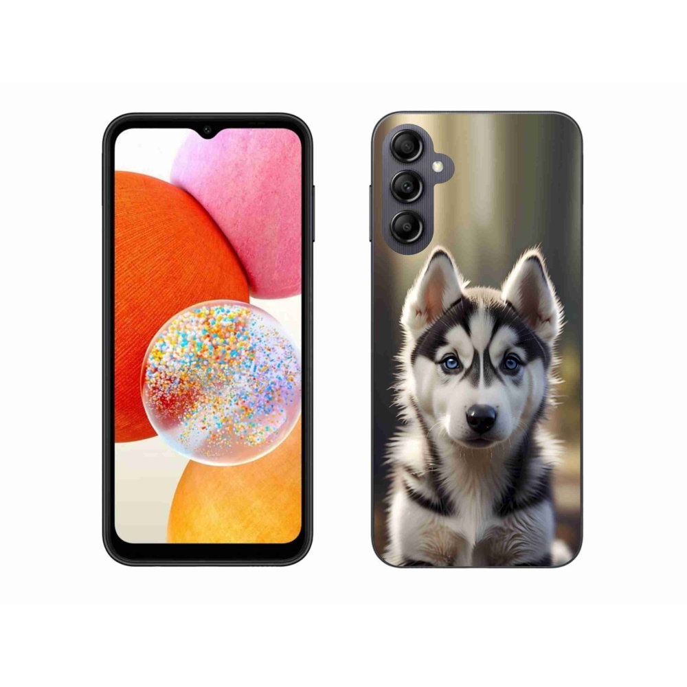 Gelový kryt mmCase na Samsung Galaxy A14 4G/5G - roztomilý sibiřský husky