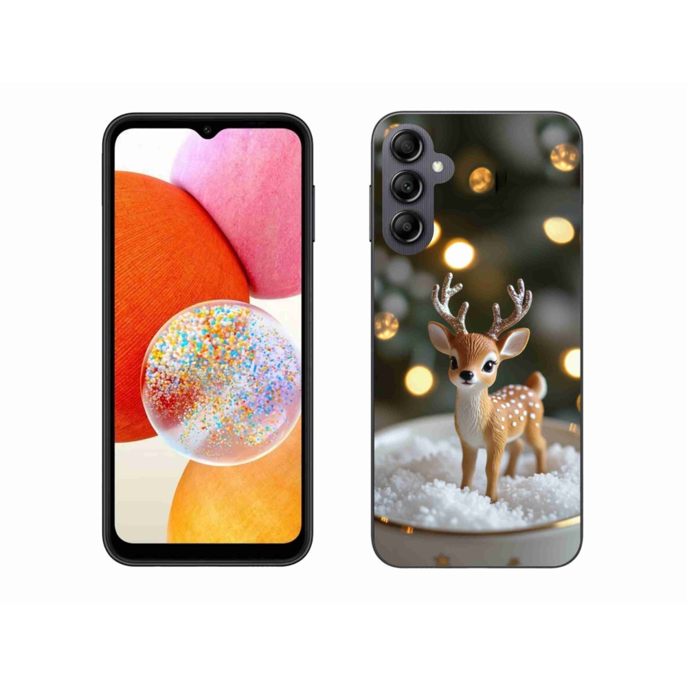 Gelový kryt mmCase na Samsung Galaxy A14 4G/5G - roztomilý vánoční jelen