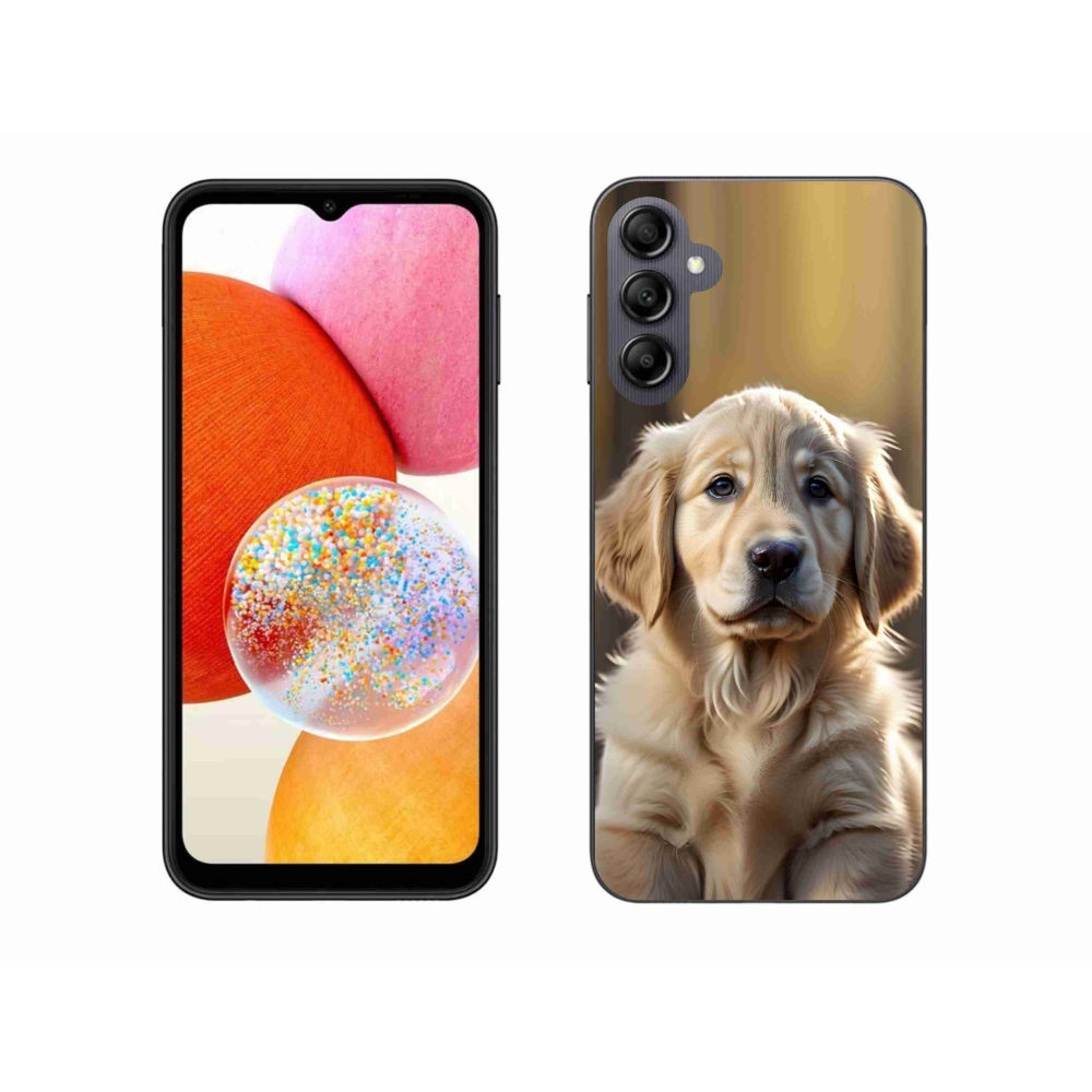 Gelový kryt mmCase na Samsung Galaxy A14 4G/5G - roztomilý zlatý retrívr