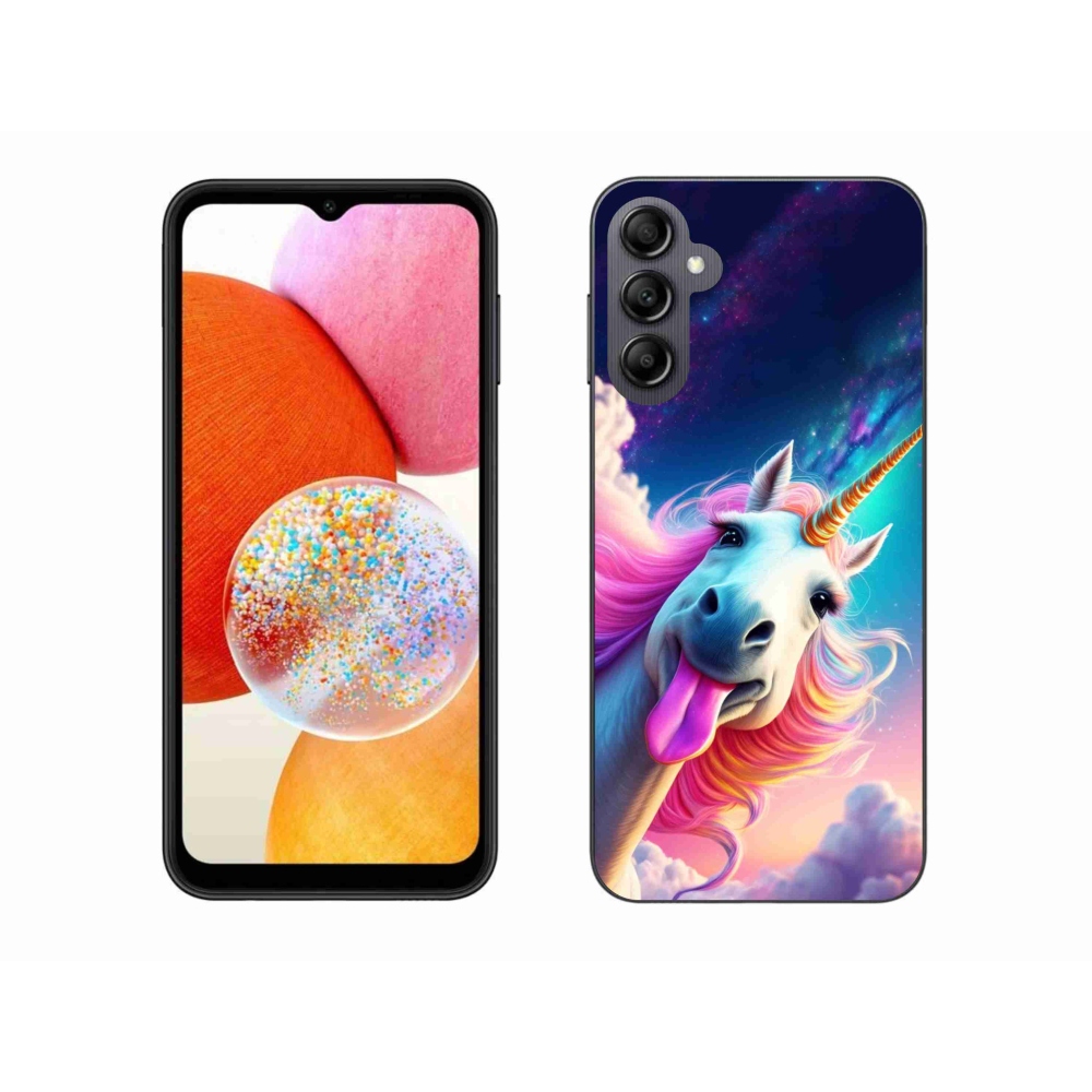 Gelový kryt mmCase na Samsung Galaxy A14 4G/5G - šílený jednorožec